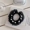 Elástico de Cabelo com Pérolas Estilo Coreano para Mulheres, High-End, Simples, Versátil Cordão para Coque, Acessório de Cabelo Estilo Luxo Leve