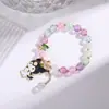 Pulsera de Palomitas Pulsera de Cuentas para Niños Cristal Linda Dibujo Animado Niña Estilo Coreano Kulo Novia Pulsera de Estudiante
