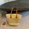 Bolsa de palha feminina bolsa de verão bolsa de praia bolsa grande capacidade bolsa de ombro trançada bolsa de palha de vime bolsa balde moderna