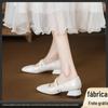 Mary Jane Branca 2024 Nova Brisa da Noite Salto Grosso Delicado Sapatos Solteiros com Saia Salto Alto para Mulheres Primavera Alto Valor
