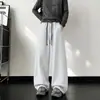 Pantalones de chándal rectos de peso pesado, con caída, cintura color block, personalizados para hombre y mujer, nuevo estilo de otoño, pantalones deportivos casuales de punto morados holgados