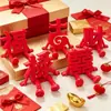 Letrero decorativo 3D para bodas con los caracteres "Fu, Lu, Xi, Cai" para la buena fortuna y la prosperidad, adorno de escritorio creativo, decoración de Año Nuevo