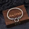Pulsera popular transfronteriza para hombre europea y americana, estilo punk vintage, acero inoxidable, cabeza de serpiente, cabeza de animal, pulsera y collar de cabeza de calavera
