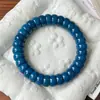 Pulseira Raiz de Bodhi Azul Klein com Disco de Alívio de Estresse Sementes de Bodhi Polidas Enrolada no Dedo Pulseira Macia para Brincar Preço de Atacado
