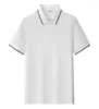 Camisas Polo de Tamanho Grande com Impressão de Logo Personalizado, Roupa de Trabalho de Seda de Gelo e Algodão de Verão Transfronteiriça, Roupa de Trabalho para Equipe, Camisetas de Manga Curta Feitas Sob Medida