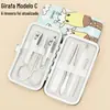 Conjunto de Ferramentas para Manicure 7 Peças Atacado Doméstico Portátil Cortador de Unhas de Manicure Conjunto de Cortadores de Unhas Impresso