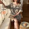 Pijama com Bojo Feminino Verão 2025 Novo Manga Curta Shorts Cardigã Doce Fofo Desenho Animado plus size Roupas de Casa