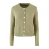 Nuevo cárdigan de punto casual para otoño e invierno, cuello redondo, suave y acogedor, de un solo botón, suéter suave y delicado, chaqueta versátil para mujer