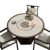 Mantel de cuero estilo chino nuevo, impermeable y resistente al aceite, redondo, lavable, para mesa de comedor, de PU, aislante y cortable.