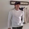 2025 Nueva Camiseta de Manga Larga de Otoño para Hombre Casual Deportiva Elástica Fitness Base Cuello Redondo Ajustada Ropa de Entrenamiento