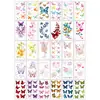 Nuevas pegatinas de tatuaje de mariposa oscura transfronterizas, pequeños diseños florales en inglés, pegatinas personalizadas de estilo ins en tono negro, frescas y simples