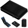 Portatarjetas Metálico con Tapa abatible Nuevo Modelo Transfronterizo 80% de descuento Billetera de Cuero Crazy Horse Billetera Vertical Antirrobo RFID para Hombre