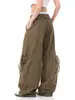 Pantalones de trabajo OREETA estilo vintage, desgastados, con bolsillos grandes, corte holgado, diseño de pierna ancha y pantalones largos casuales para hombres y mujeres