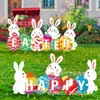 Letreros de Pascua para el Jardín Conejo y Huevo Decoraciones para Fiesta de Pascua en el Exterior del Jardín y el Césped