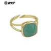 WT-R522 polvo de gema cuadrada de color cristal brillante multicolor opcional anillo para uso diario joyería para niñas