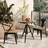 Mesa y Silla para Balcón de Patio Cafetería Tienda de Té con Leche Mesa Redonda Exterior Mesa Ajustable en Altura Silla Combinación