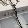 Punto de fábrica hecho a mano con cuentas unilateral Perla cristal diamante cinta encaje código de barras ropa zapatos y sombreros accesorios DIY