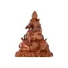 Estátua Sentada de Manjushri e Samantabhadra Bodhisattva de Cobre Mini Huayan Três Santos Buda Artesanato Decoração para Mesa de Escritório em Casa
