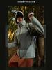 Ropa de carga tres en uno de alta calidad para exteriores, ropa de carga con bloques de color, gorra extraíble, chaqueta impermeable y cortavientos, color verde pequeño