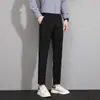 Pantalones de vestir casuales rectos, ajustados, con caída, estilo coreano de moda para hombre, Otoño e Invierno 2025, Pantalones ajustados para hombre
