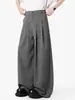 Pantalones de Pierna Ancha Fluidos de Diseño de Nicho Tridimensional Desestructurados Unisex Rectos Casuales Sueltos Versátiles de Moda de Longitud Completa