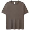 Código europeo y americano hombres hombro caído americano suelta algodón camiseta hombres marca de moda color sólido manga corta transfronteriza personalizada 240G