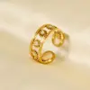 Acero Inoxidable 304 Anillo de Apertura de Aceite Gota de Sol Retro Francés Diseño Nicho para Mujer Joyería en stock