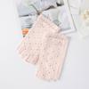 Guantes Finos de Verano para Mujer Antideslizantes de Medio Dedo para Ciclismo al Aire Libre y Deportes de Conducción Algodón Puro Protección Solar Anti-UV Recolección de Té Manicura