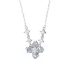Collar de plata pura 999 con trébol de cuatro hojas azul hielo para mujer, cadena para la clavícula de diseño exquisito, versátil y moderno, regalo perfecto para novia