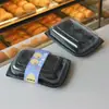 Panadería de Supermercado Caja de Empaque de 6 Piezas para Pan de Chuleta de Cerdo Caja de Empaque Transparente Desechable de Ampolla Caja de Empaque para Pan de Hot Dog Venta al por Mayor