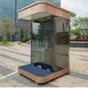 Cabina de Seguridad de Cristal de Bienvenida Estilo Europeo Pintada de Blanco para Coche Estación Móvil de Guardia de Servicio Exterior