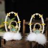 Festival de Mediados de Otoño Flor de Osmanthus Hanfu Cabeza de Conejo de Jade Peineta para el Cabello Borla Antigua Pinza para el Cabello Traje Estilo Chino Accesorios para el Cabello para Niños