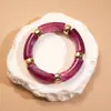 Pulsera Geométrica Redonda de Acrílico Europeo y Americano Empalmado Pulsera de Nicho Elegante Retro Joyería de Mano Única de Alta Gama