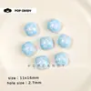 Cuentas Lindas con Forma de Bollo, Flores a Cuadros, Accesorios de Abalorios Coloridos Versátiles, Cuentas Sueltas, Colgantes de Cadena para Teléfono Acrílicos, Dijes para Bolsos