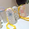 Bolsa Grande para Garrafa de Água Portátil com Estampa da Moda, Estilo Fresco, Capa para Garrafa de Água, Bolsa Portátil para Armazenamento de Garrafa Térmica