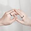 Anillo de pareja de Diamante Blanco y Negro plata lisa pareja de amor a distancia anillo liso blanco y negro pareja de estudiantes Anillo Joyería Venta al por mayor