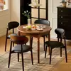 Mesa Redonda Retráctil Estilo Francés de Mediados de Siglo Toda de Madera Maciza Mesa de Comedor Oval Plegable Mesa Retro para Apartamento Pequeño Mesa de Comedor