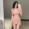 Traje de Banho Feminino Novo Estilo 2026, Modelo Peça Única com Saia, Estilo Fada, Esconde a Barriga, Emagrecedor, Sexy, Moda Quente para Fontes Termais Estilo Coreano Ins