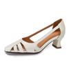 [9,9kg Par, Disponível] Sapatos Femininos de Couro Genuíno de Verão para o Trabalho Mais Fáceis de Combinar Bico Fino Pele de Ovelha Sapatos Femininos Não Cansam os Pés