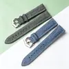Accesorios para Correa de Reloj de Piel de Vaca de Primera Capa Denim de Gama Alta Retro Adecuado para Huawei Correa de Lona de Cuero Genuino Suave para la Piel
