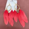 Gran oferta de pendientes de plumas vintage de estilo étnico, largos y multicolores, con diseño de cuentas y círculos.