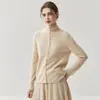 Jan Man/ Gris Retro Cuello Alto Suave Mullido Tejido Cárdigan Abrigo Mujer 2026 Otoño Cárdigan de Punto