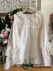 Huimei 2026 Primavera Nova Camisa Feminina de Algodão com Gola Reversível Estilo Japonês Blusa Solta Cardigan Moda Feminina Estilo Mori Redutora de Idade