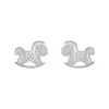 Brincos de Prata 925 Fique Rico Logo para Mulheres Design Simples Novo Chinoiserie Ano do Animal do Zodíaco Ano do Cavalo Brincos E0077