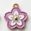 Pingentes de flor de liga metálica feitos à mão para DIY, com esmalte a óleo, para pulseiras, colares, chaveiros e brincos