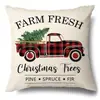Juego de Fundas de Almohada Transfronterizas para Navidad Europea y Americana, Funda para Cojín de Sofá de Sala de Estar, Funda para Almohada de Cintura con Reno Papá Noel Árbol, Suministro de Fábrica