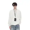 Camiseta de Manga Larga Acanalada con Media Cremallera para Hombre, Sudadera Waffle Estilo Americano para Primavera y Otoño, Top Básico Sencillo de Color Sólido, Moderno