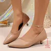 Zapatos de Salón de Tacón Alto 2026 Nuevo Estilo Punta Fina Tacón de Aguja Boca Baja Zapatos de Mujer Color Caramelo Piel Suave Zapatos de Salón Versátiles para Mujer Serie de Color Sólido