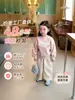 Conjunto para Niñas 2026 Otoño Nuevo Estilo Coreano Sudadera con Parche de Lazo para Niños Pantalones Rectos de Lunares para Bebé
