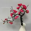 Flores Artificiais, Flor de Ameixa de Inverno, Arranjo de Flores Bonsai de Flor de Ameixa, Decoração de Ano Novo, Flor de Pessegueiro, Mesa de Jantar da Sala de Estar, Enfeites de Bonsai Chineses